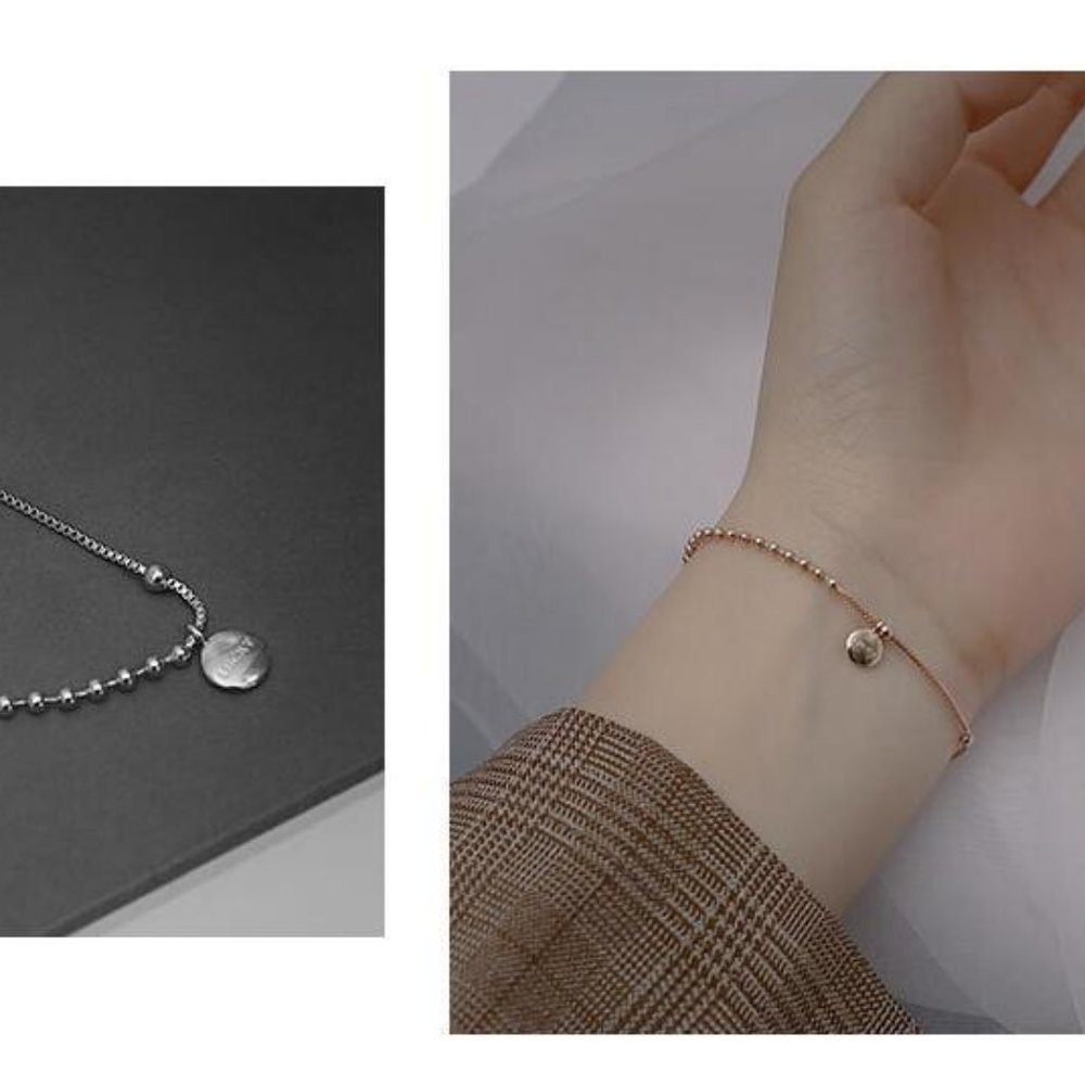 NEW Rose Gold/Sterling Silver Lucky Bead Bracelet - Picture 5 of 8